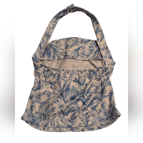 Blue Floral and Solid Tops Set - Picture 2 of 3